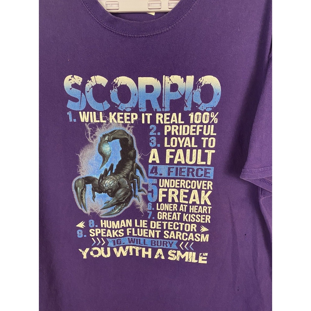 Scorpio's Top Ten‎ Unisex Tshirt Full Color Graphics Size XL Gildan Brand